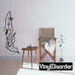 Striding shark wall decal, black outline design
