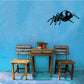 Black spider body wall decal
