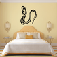 Black striped snake wall decal with curved ribbon-like body