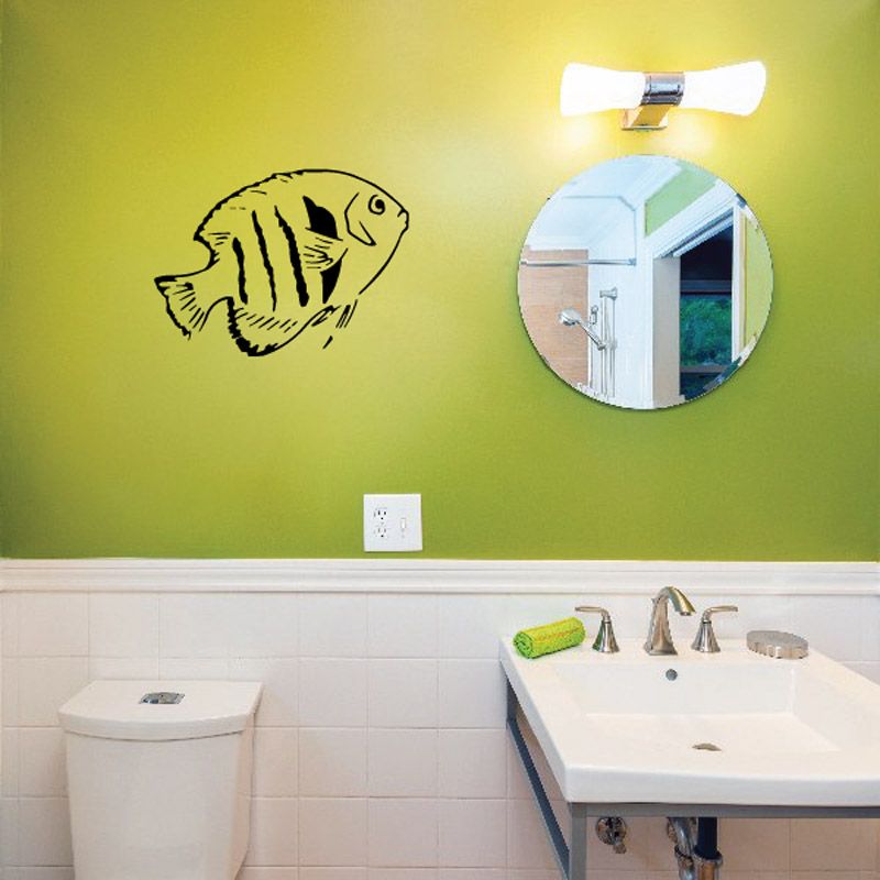 Image of Striped Butterfly Fish Decal