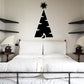 Black striped Christmas tree wall decal with star topper