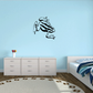 Striped frog wall decal, black and white