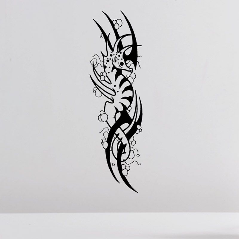 Image of Striped Seahorse with Bubbles Decal