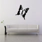 Striped wing butterfly wall decal, black with white striped wings