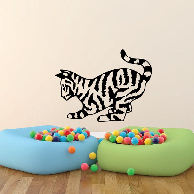 Image of Stripped Tabby Cat Decal 