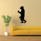 Strolling gorilla decal, black standing silhouette walking pose