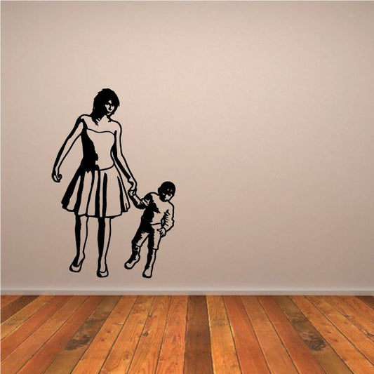 Image of Strolling Mother and Son Mothers Day Decal