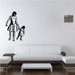 Black silhouette mother and daughter holding hands wall decal