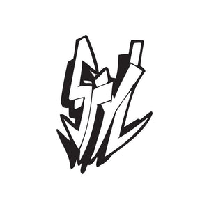 Graffiti decal, black stylized tag