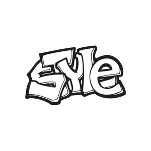 Black and white graffiti-style decal