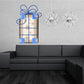 Blue present die cut decal with ribbon and bow outline