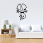 Moose wall decal with cigarette, black outline silhouette