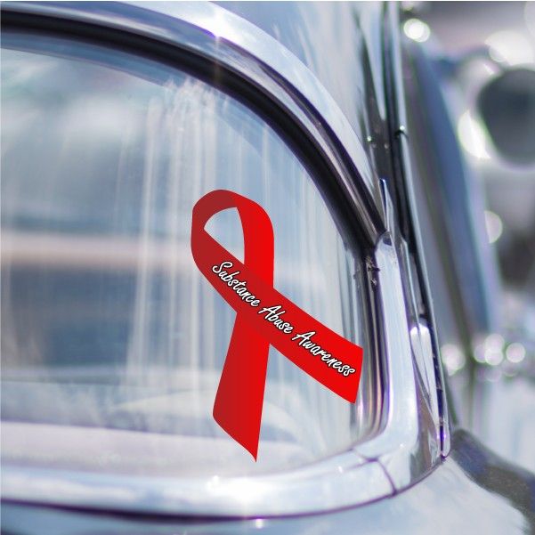 Image of Substance Abuse Awareness Ribbon Vinyl Sticker