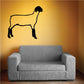 Sheep outline wall decal, black silhouette