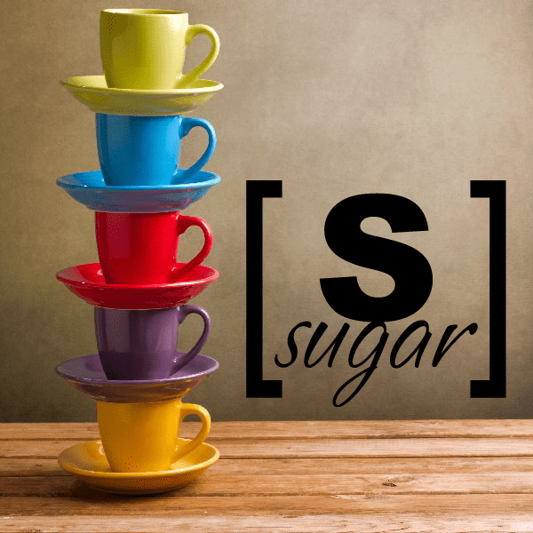 Sugar decal wall sticker with bold 'sugar' lettering