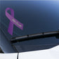 Purple awareness ribbon vinyl sticker with text "Suicide Prevention"