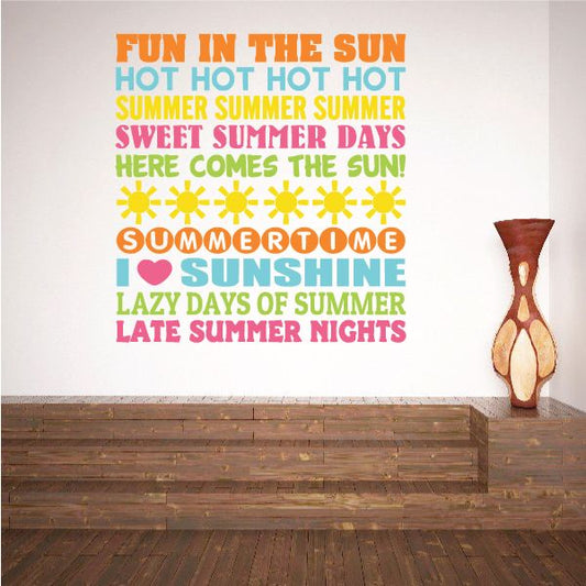 Image of Summertime Word Collage Decal