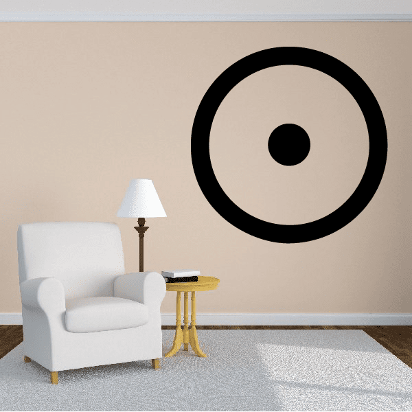 Sun astrological wall decal, large black ring with small central dot