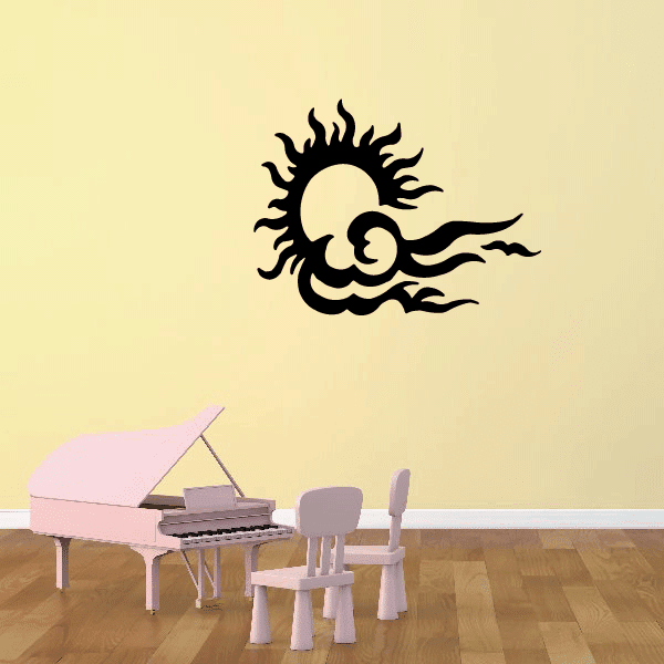 Image of Sun Clouds Wall Decal - Vinyl Decal - Car Decal - CF023