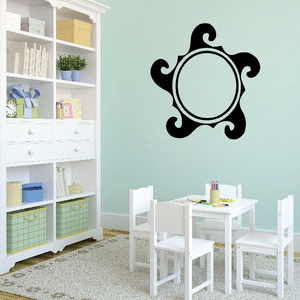 Black sun wall decal with circular center, vinyl sticker