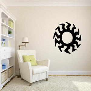 Black sun wall decal vinyl sticker with circular rays