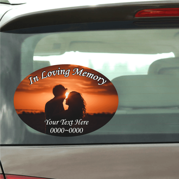 Image of Sunset Couple In Loving Memory Custom Sticker