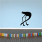 Flamingo wall decal, black silhouette with long legs and beak