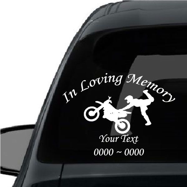 Image of Superman Seat Grab Dirt Bike Custom In Loving Memory Decal