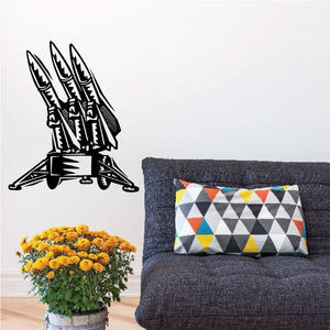 Missile array wall decal, black rocket cluster design