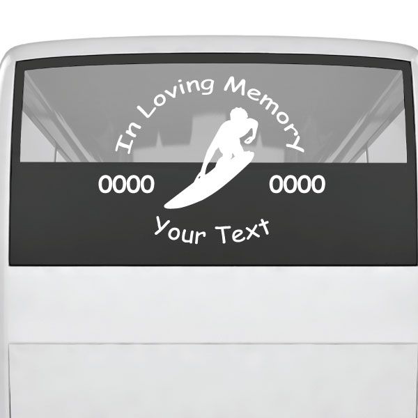 Image of Surfing Custom In Loving Memory Decal