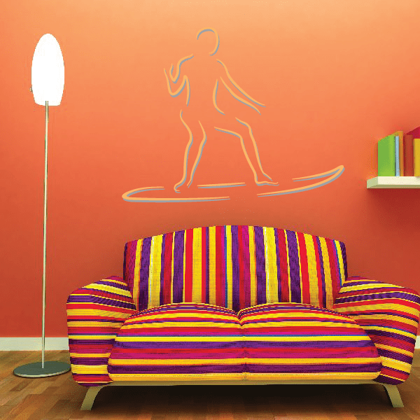 Image of Surfing Wall Decal - Vinyl Sticker - Car Sticker - Die Cut Sticker - CDSCOLOR022