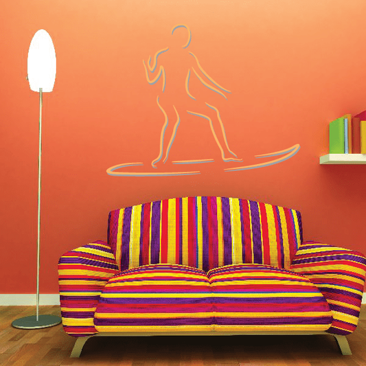 Image of Surfing Wall Decal - Vinyl Sticker - Car Sticker - Die Cut Sticker - CDSCOLOR022