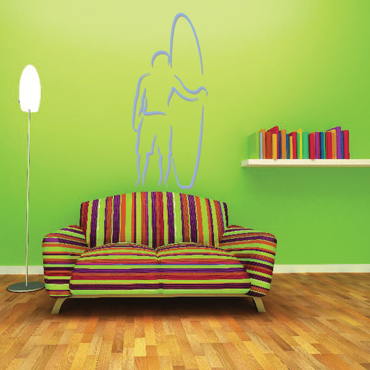 Image of Surfing Wall Decal - Vinyl Sticker - Car Sticker - Die Cut Sticker - CDSCOLOR023