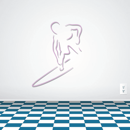 Image of Surfing Wall Decal - Vinyl Sticker - Car Sticker - Die Cut Sticker - CDSCOLOR028