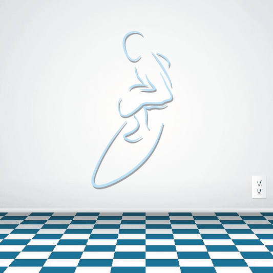 Image of Surfing Wall Decal - Vinyl Sticker - Car Sticker - Die Cut Sticker - CDSCOLOR030