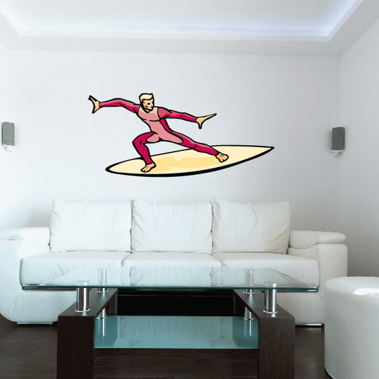 Image of Surfing Wall Decal - Vinyl Sticker - Car Sticker - Die Cut Sticker - CDSCOLOR035