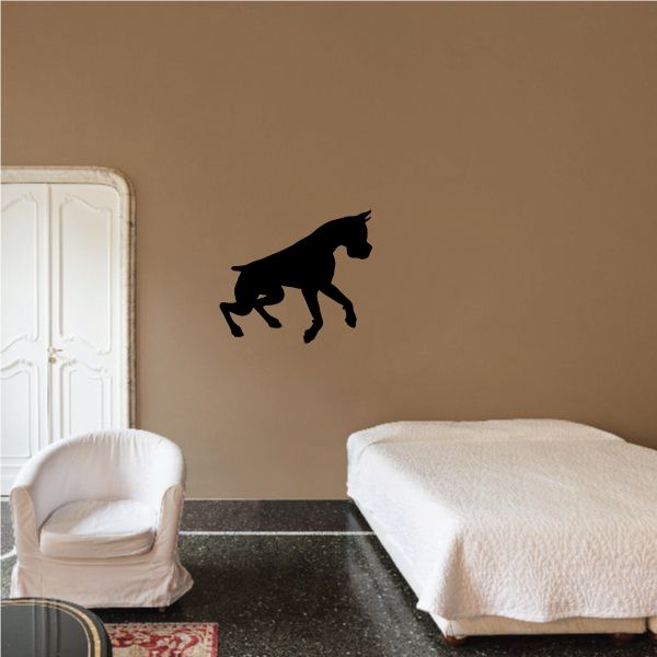 Black surprised boxer dog vinyl decal silhouette