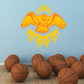 Fire eagle sticker decal with orange wings and surrounding flames, yellow accents