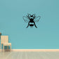 Suspended bee wall decal with black bee and blue wings