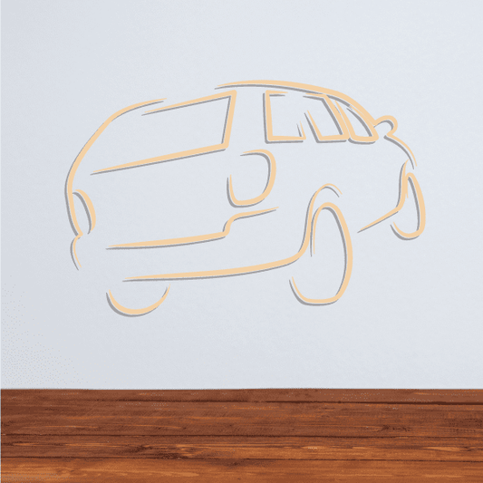 Image of SUV Line Drawing Sticker