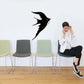 Swallow flying decal with black bird silhouette