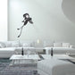 Black swallow bird wall sticker with white background, love-themed illustration