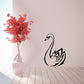 Swan decal with black outlined swan silhouette