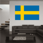 Sweden flag sticker, rectangular blue with yellow Nordic cross