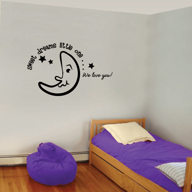 Image of Sweet dreams little one we love you Moon Wall Decal