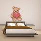 Teddy bear plush holding a red heart, cute Valentine-style design sticker