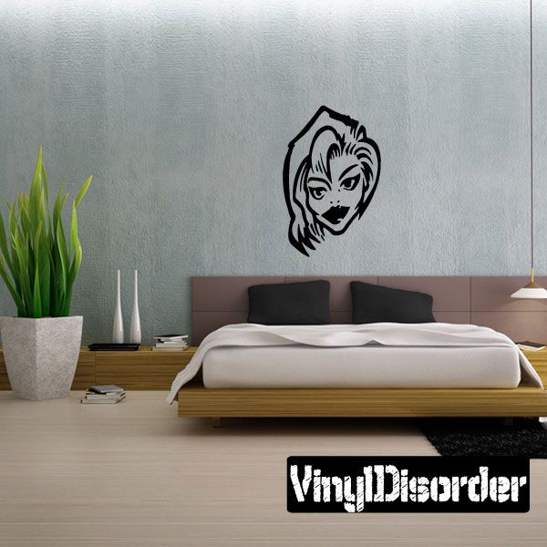 Image of Swept Hair Woman Head Decal