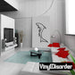 White-tip shark vinyl wall decal, black outline silhouette