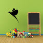 Black bird on stem wall decal sticker