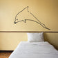 Dolphin wall decal with simple black outline silhouette